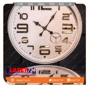 تصویر طرح برش لیزر ساعت دیواری دایره #1